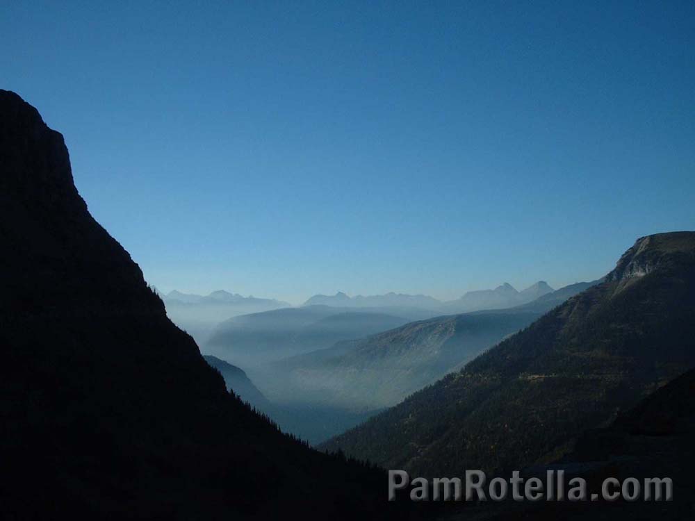 Glacier National Park shortly before the fire was extinguished, 30 September 2003, photo by Pam Rotella