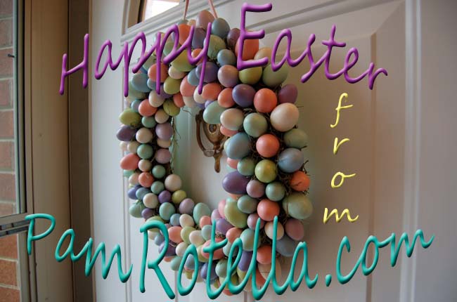 Easter card to readers 2010, my old front door with Easter wreath
