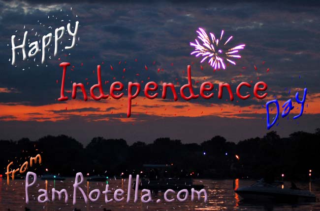 July 4th card to readers, fireworks over Pewaukee, WI
