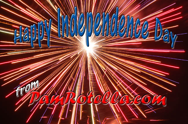 Independence Day card to readers 2011, fireworks in Pewaukee 2010 by Pam Rotella