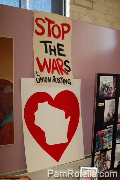 Protest sign displayed at 'Art in Protest' show