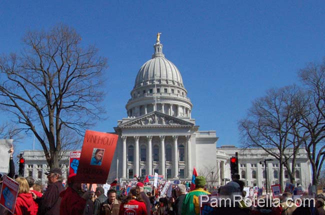 Madison rally on capitol square, 10 March 2012