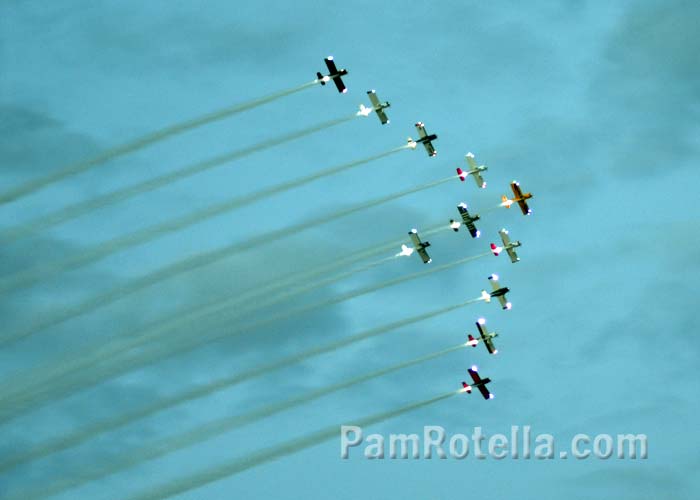 Evening air show at EAA Air Venture 2013, photo by Pam Rotella