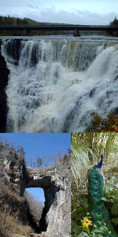 Kakabeka Falls, Ontario; and Natural Bridge, Virginia