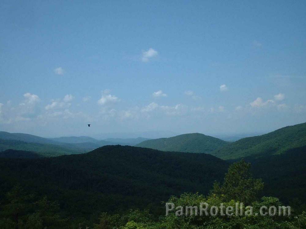 Blue Ridge Mountains in partial shadow, Skyline Drive, Virginia, photo by Pam Rotella