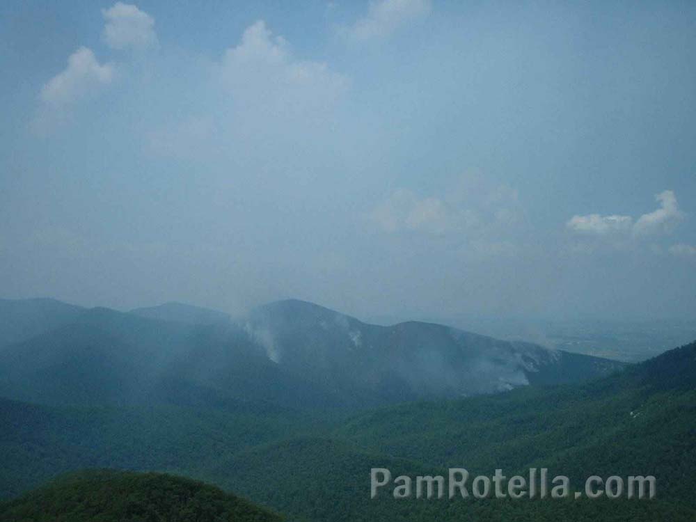 Clouds rise from Blue Ridge Mountains, Skyline Drive, Virginia, photo by Pam Rotella