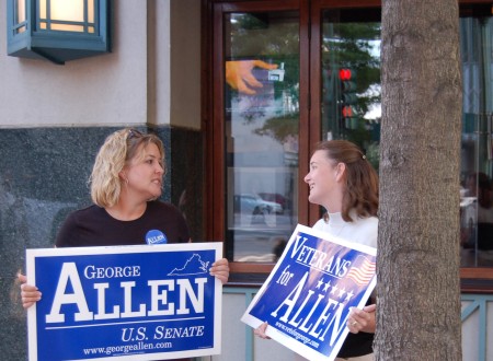 Non-Vets holding Allen signs, photo by Pam Rotella