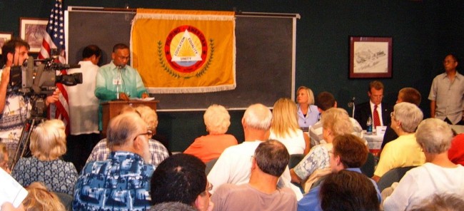 Phil Kellam and Thelma Drake (seated), 17 June 2006