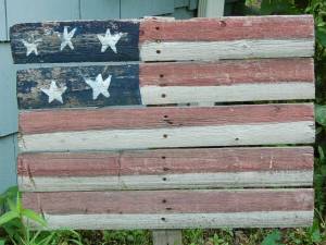 Wooden flag in Virginia Beach, 2 July 2006